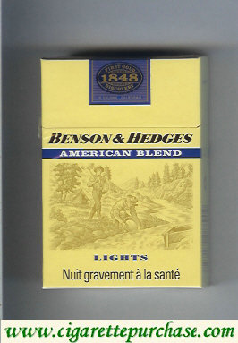 Benson and Hedges American Blend Lights cigarette 1848 yellow France